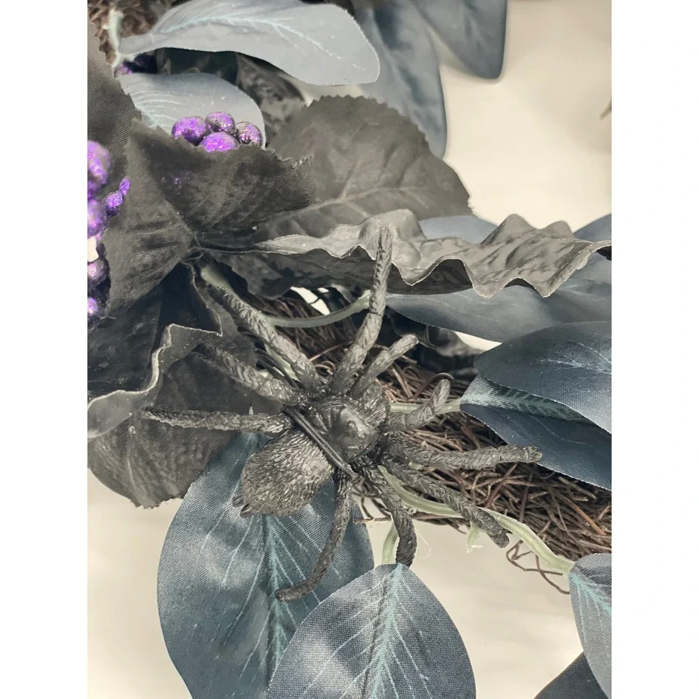 Lot of 32 Gothic Halloween Floral/Wreath/Pumpkins Black Purple Gold Decor